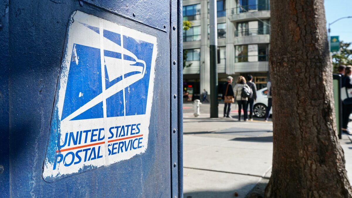 USPS white product label