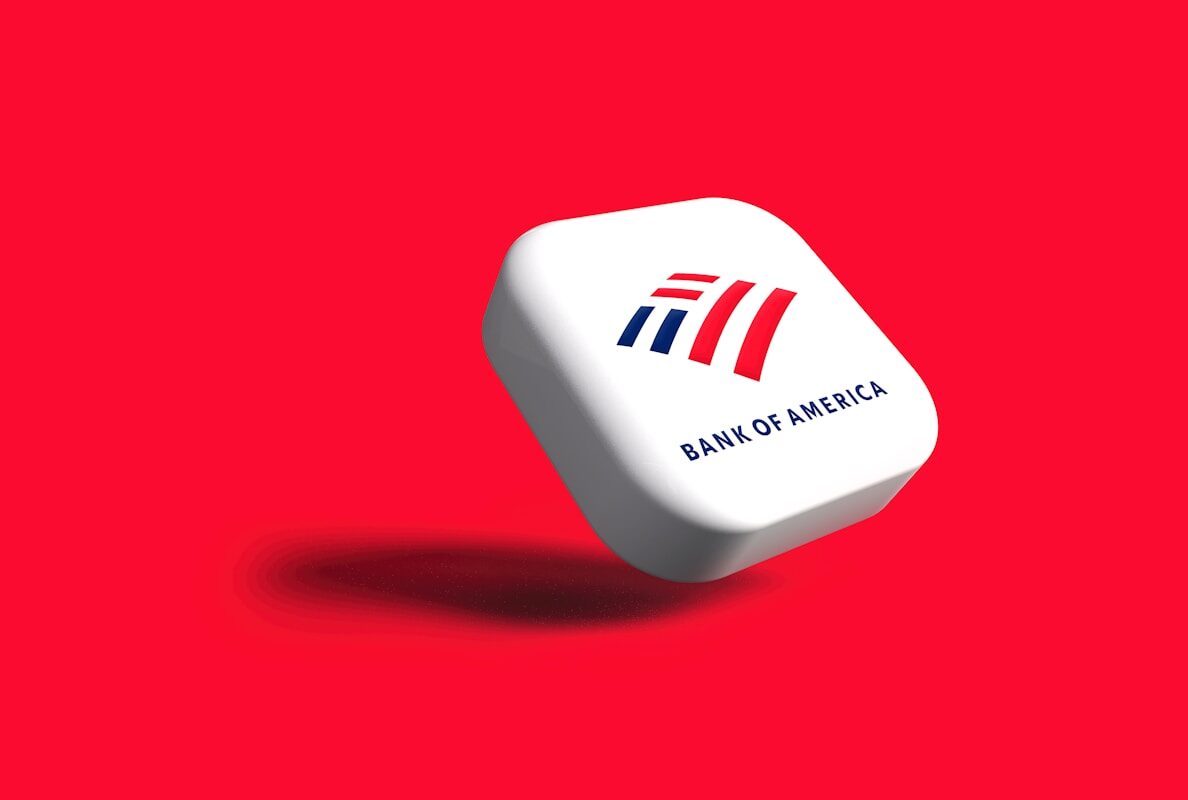Bank of America a bank of america logo on a white dice