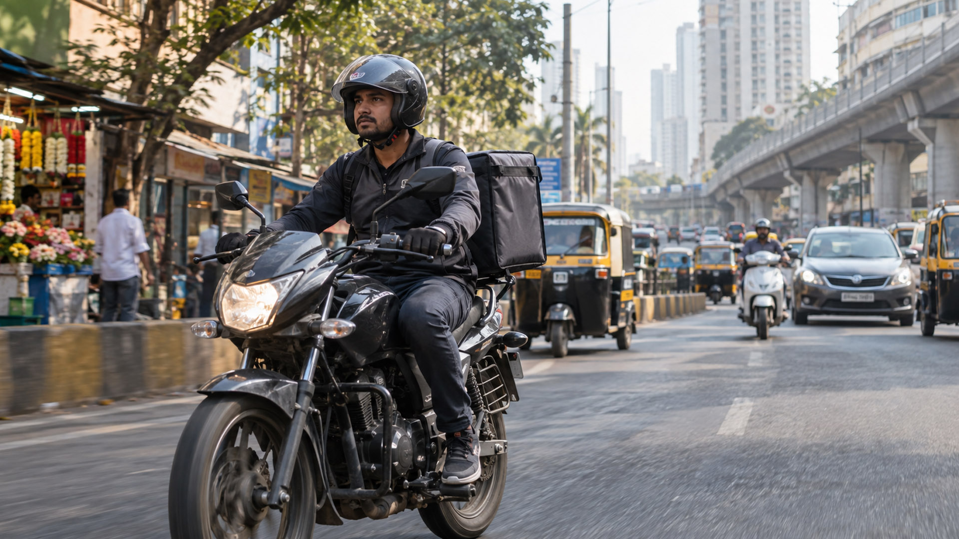 Quick Commerce Delivery Motorbike