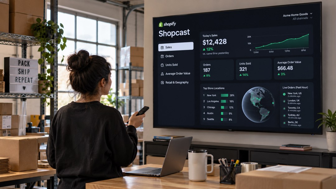 Shopify launches Shopcast, an Apple TV app that puts store sales, top products, and order locations on a shared screen